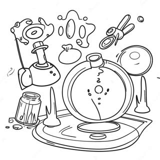 Page à colorier d'expériences de physique passionnantes | Page de coloriage Physique
