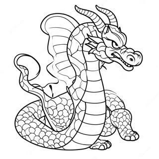Page à colorier majestueuse de Shenron | Page de coloriage Shenron