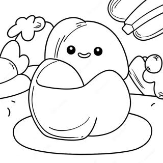 Page à colorier de Mochi | Page de coloriage Mochi