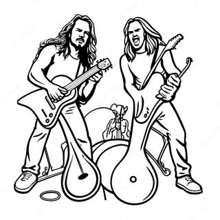 Page à colorier des membres du groupe Metallica | Page de coloriage Metallica