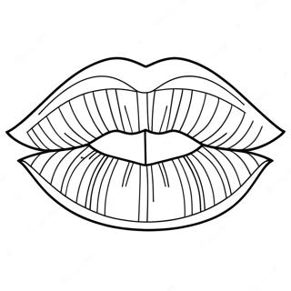 Page à colorier de lèvres avec finition brillante | Page de coloriage Lèvre