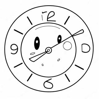 Page à colorier Horloge de dessin animé mignonne | Page de coloriage Horloge