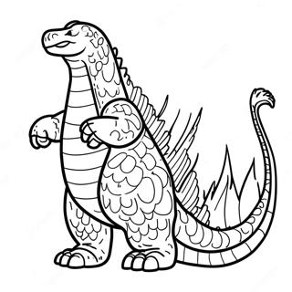 Page à colorier Godzilla d'Among Us | Page de coloriage Godzilla Among Us