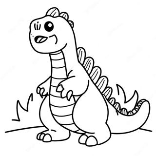 Page à colorier Godzilla mignon d'Among Us | Page de coloriage Godzilla Among Us