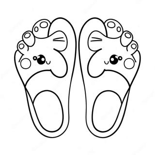 Page à colorier pieds de dessin animé mignons | Page de coloriage Pied