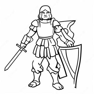 Page à colorier Leonardo avec son épée | Page de coloriage TMNT 2012