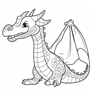 Page à colorier d'un dragon cracheur de feu | Page de coloriage Feu