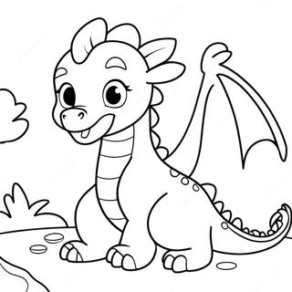 Page à colorier des contes de dragons | Page de coloriage Contes de Dragons