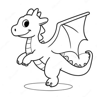 Page à colorier d'un dragon amical volant | Page de coloriage Contes de Dragons