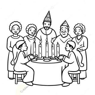 Page à colorier de la célébration de Kwanzaa | Page de coloriage Kwanzaa