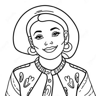 Page à colorier de Jessie en tenue colorée | Page de coloriage Jessie