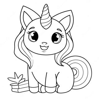 Page à colorier d'un chat licorne | Page de coloriage Licorne Chaton
