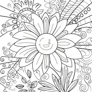 Page à colorier de fleurs super faciles | Page de coloriage Super Facile