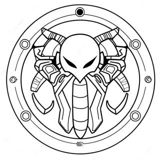 Page à colorier du logo Metroid | Page de coloriage Metroid