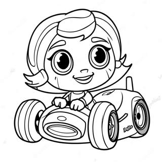 Dessin à colorier de Vanellope von Schweetz en course | Page de coloriage Ralph la Casse