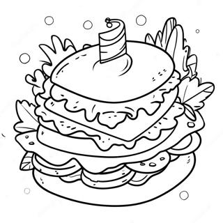 Page à colorier de sandwich | Page de coloriage Sandwich