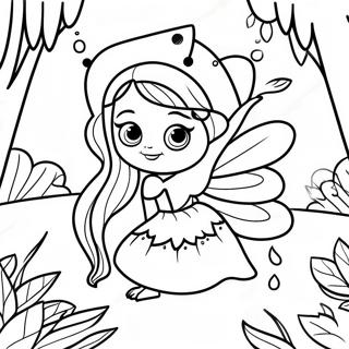 Fée noire mystérieuse dans la forêt enchantée à colorier | Page de coloriage Fée Sombre