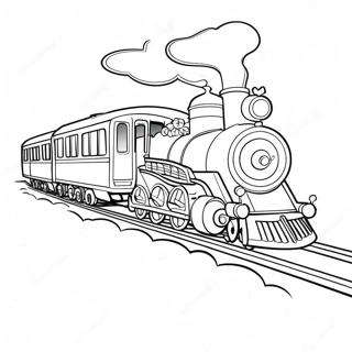 Train de Noël à colorier | Page de coloriage Train de Noël