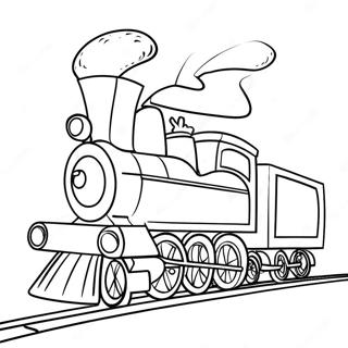 Train de Noël festif avec des cadeaux à colorier | Page de coloriage Train de Noël