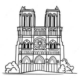 Logo de Notre Dame à colorier | Page de coloriage Notre Dame