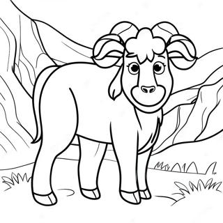 Page à colorier la brave chèvre grise | Page de coloriage 3 Boucs Gruff