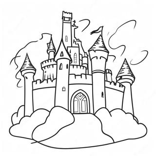 Page à colorier château mystérieux | Page de coloriage Mystère