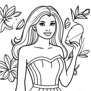 Page à colorier poupée Barbie à la mode | Page de coloriage Poupée Barbie