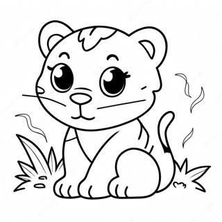 Page à colorier de bébé tigre mignon | Page de coloriage Bébé Tigre