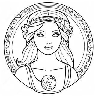 Page à colorier du signe du zodiaque Vierge | Page de coloriage Vierge