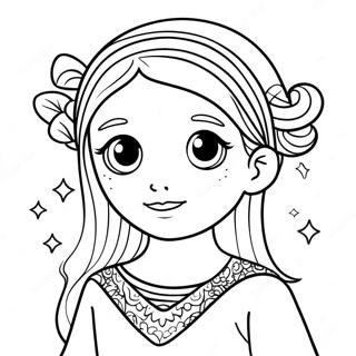 Page à colorier d'une jolie fille Vierge | Page de coloriage Vierge