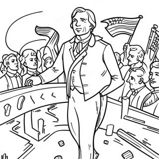 Page à colorier d'une illustration fascinante de la Déclaration des droits | Page de coloriage Déclaration des droits