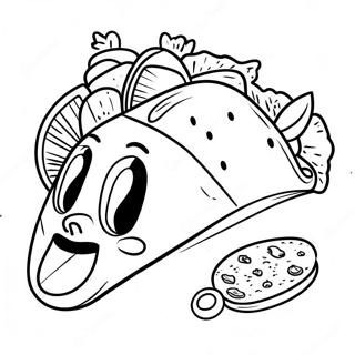 Dessin à colorier de taco | Page de coloriage Taco