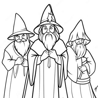 Page à colorier des sorciers | Page de coloriage Sorciers