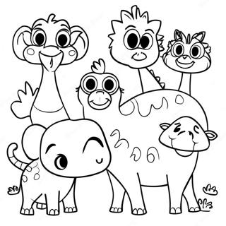 Page à colorier Animaux Zooba Colorés | Page de coloriage Zooba