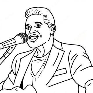 Page à colorier de chanteur célèbre | Page de coloriage Célébrité