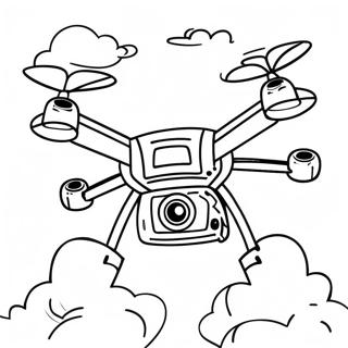 Page à colorier Drone volant dans le ciel | Page de coloriage Drone