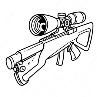 Page à colorier fusil de sniper | Page de coloriage Fusil de Sniper