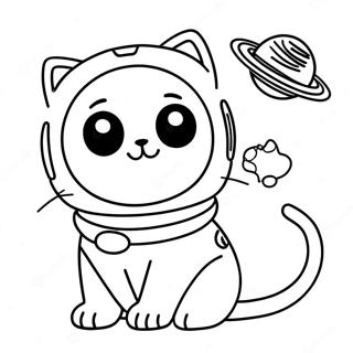 Page à colorier chat de l'espace | Page de coloriage Chat de l'espace