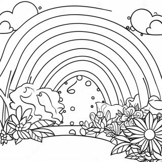 Page à colorier Arc-en-ciel avec marqueurs à points | Page de coloriage Marqueurs à points