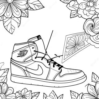 Page à colorier de sneaker Jordan 1 | Page de coloriage Baskets Jordan 1