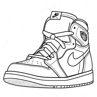 Page à colorier de sneaker Jordan 1 classique | Page de coloriage Baskets Jordan 1
