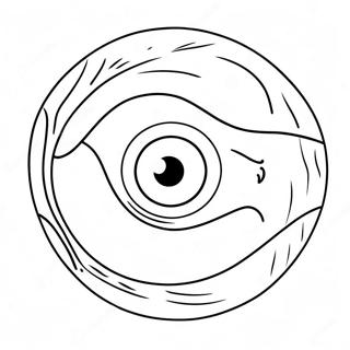 Page à colorier œil de dessin animé mignon | Page de coloriage Globe oculaire
