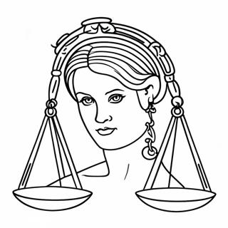 Page à colorier signe du zodiaque Balance | Page de coloriage Balance