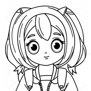 Page à colorier d'un personnage Manga mignon | Page de coloriage Manga
