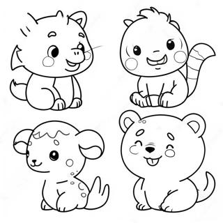 Page à colorier d'animaux mignons | Page de coloriage Animaux Mignons