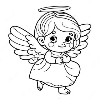Page à colorier d'un petit ange | Page de coloriage Petit Ange