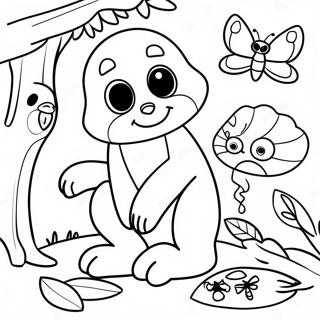 Page à colorier d'animaux de la forêt tropicale | Page de coloriage Forêt Tropicale
