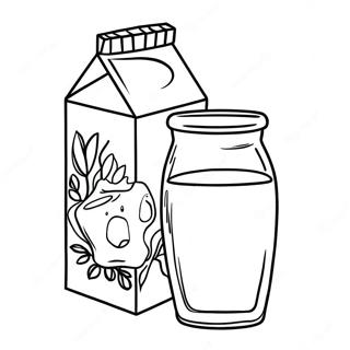Page à colorier Carton de lait | Page de coloriage Brique de Lait
