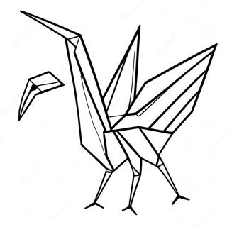 Page à colorier de la grue en origami | Page de coloriage Origami