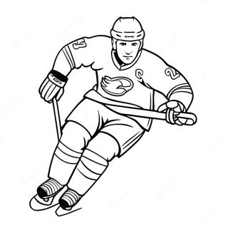 Page à colorier de joueur de hockey patinant rapidement | Page de coloriage Hockey